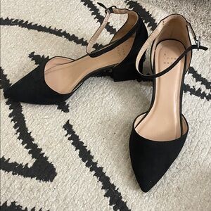 A New Day Black Ankle Strap Heels